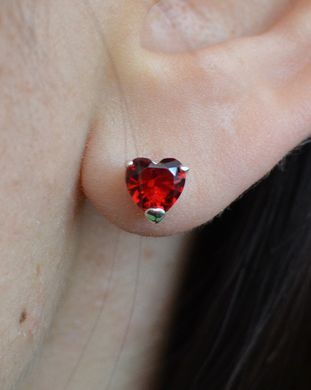 Серебряные пусеты с силиконовой застежкой Вк-16