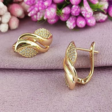 Серьги Xuping медицинское золото позолота 18К английский замок А/В 1-4296