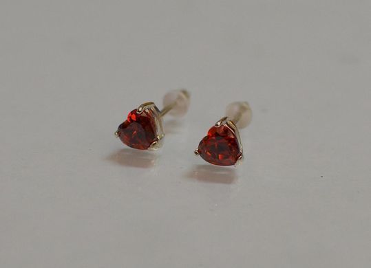Серебряные пусеты с силиконовой застежкой Вк-16