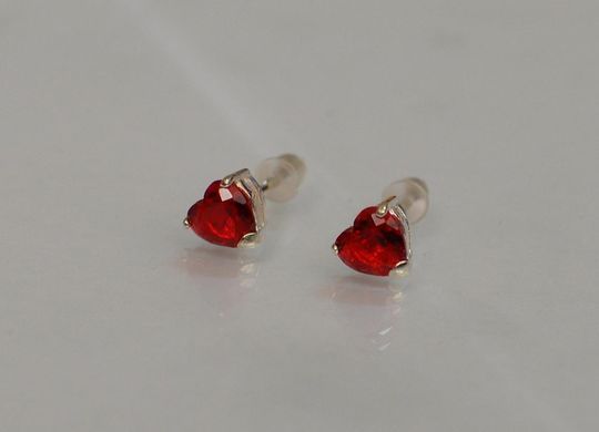 Серебряные пусеты с силиконовой застежкой Вк-16
