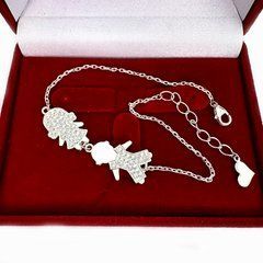 Серебряный браслет для мамы "мальчик и девочка" (Бр1056)
