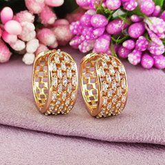Сережки кільця Xuping медичне золото позолота 18К А/В 1-4272