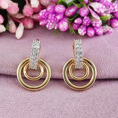 Сережки кільця Xuping медичне золото позолота 18К + родій А/В 1-4105