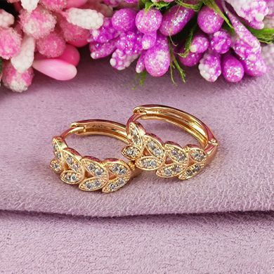 Сережки кільця Xuping Колосочки медичне золото позолота 18К А/В 1-4146 А/В 1-4146 фото Сережки кільця Xuping Колосочки медичне золото позолота 18К А/В 1-4146