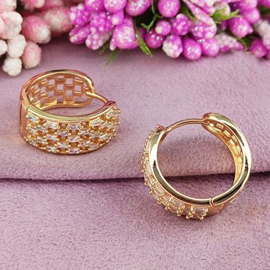 Серьги кольца Xuping медицинское золото позолота 18К А/В 1-4272