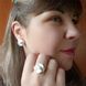 Сережки 1:1 STAINLESS STEEL Камелія біла медична сталь позолота 14К (ЛИМОНКА) А/В 11-0068 А/В 11-0068 фото 3