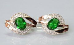 Серебряные серьги с напайками из золота 090с