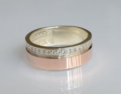 Обручальное кольцо из серебра с золотом Обр28 23