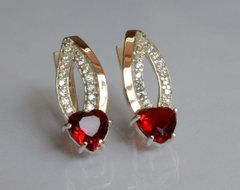 Серебряные серьги с золотыми пластинами 174с