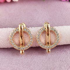 Серьги Xuping Коди медицинское золото позолота 18К английский замок А/В 1-2443