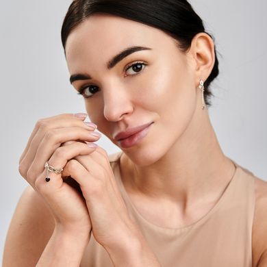 Серебряное кольцо с золотыми вставками 304к 15