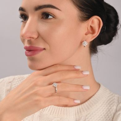 Серебряные серьги с золотыми пластинами 306с