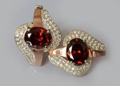 Серьги серебряные с золотыми накладками 079с