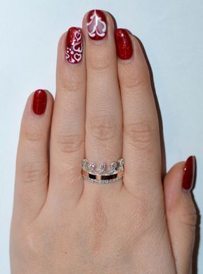 Серебряное кольцо с напайками из золота 016к 15