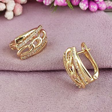 Серьги Xuping медицинское золото позолота 18К английский замок А/В 1-4273
