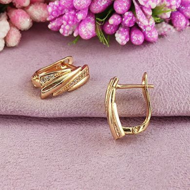 Сережки Xuping медичне золото позолота 18К англійська застібка А/В 1-4325
