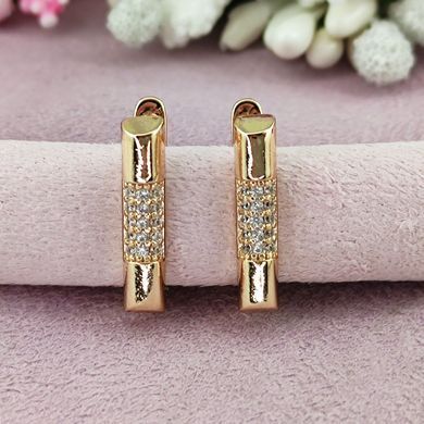 Серьги Xuping медицинское золото позолота 18К английский замок А/В 1-4373