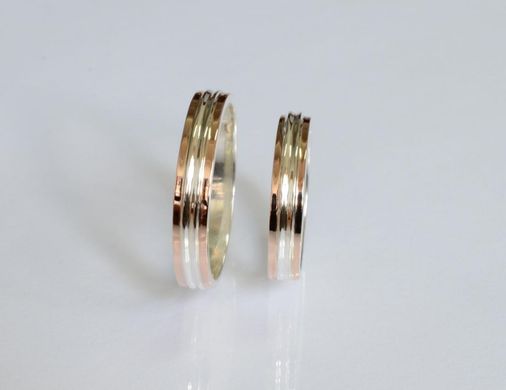 Обручальное кольцо из серебра с золотом Обр40 15