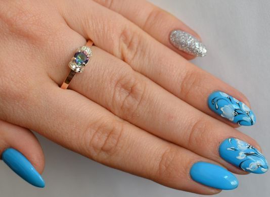 Серебряное кольцо с золотом 137к 15
