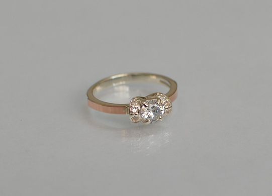 Серебряное кольцо с золотом 137к 15
