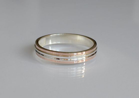 Обручальное кольцо из серебра с золотом Обр40 15