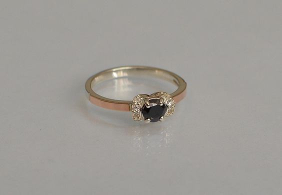 Серебряное кольцо с золотом 137к 15