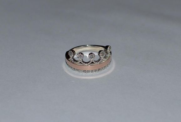Серебряное кольцо с напайками из золота 016к 15
