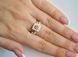 Серебряное кольцо с золотыми вставками 179к 15