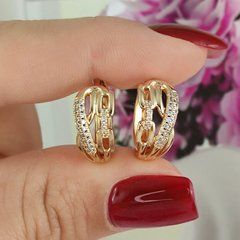 Сережки кільця Xuping медичне золото позолота 18К А/В 1-4274