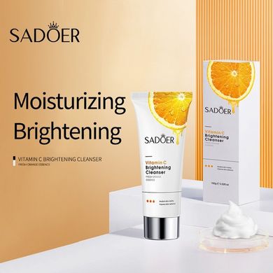 Пінка для вмивання та захисту від пересушування шкіри обличчя з вітаміном С Sadoer 100 гр