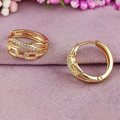 Серьги кольца Xuping медицинское золото позолота 18К А/В 1-4274
