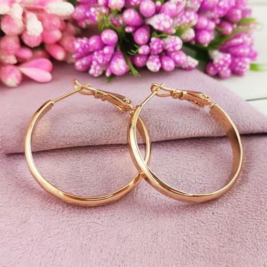 Сережки кільця Xuping d: 27 мм медичне золото позолота 18К А/В 1-3670