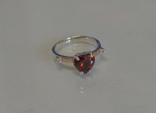 Серебряное кольцо с золотыми напайками 025к 15