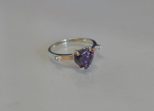 Серебряное кольцо с золотыми напайками 025к 15