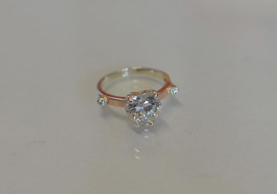 Серебряное кольцо с золотыми напайками 025к 15