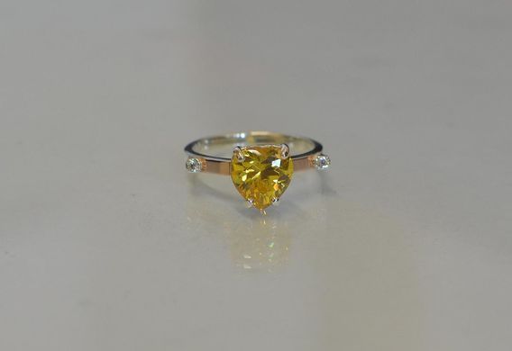 Серебряное кольцо с золотыми напайками 025к 15
