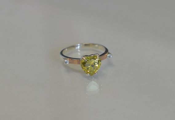 Серебряное кольцо с золотыми напайками 025к 15