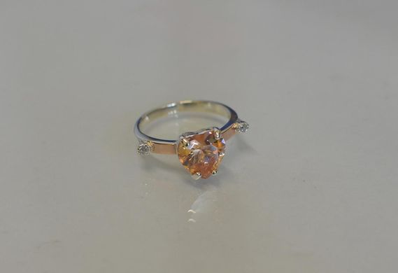 Серебряное кольцо с золотыми напайками 025к 15
