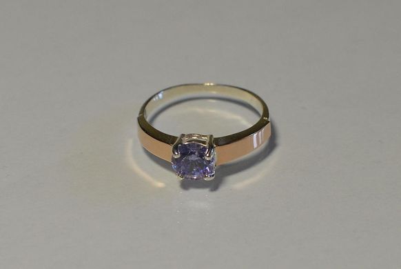 Серебряное кольцо с золотыми вставками 007к 17.5
