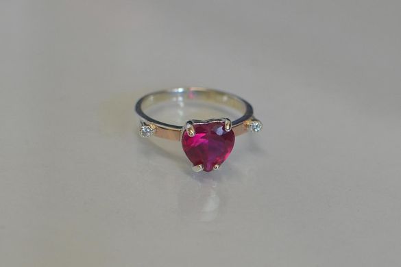 Серебряное кольцо с золотыми напайками 025к 15