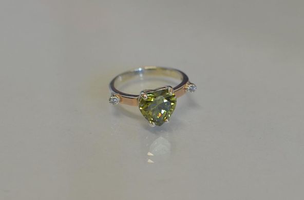 Серебряное кольцо с золотыми напайками 025к 15