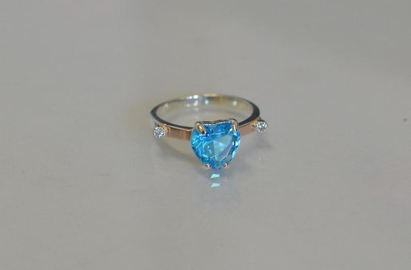 Серебряное кольцо с золотыми напайками 025к 15