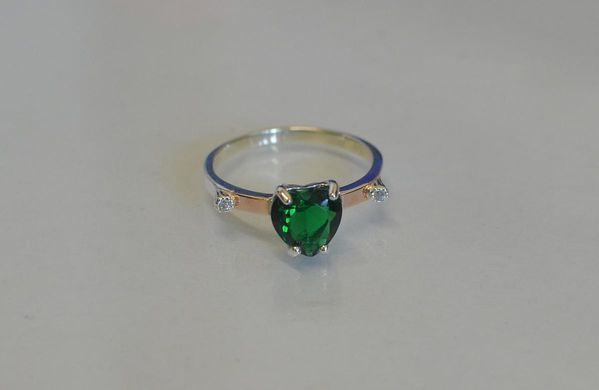 Серебряное кольцо с золотыми напайками 025к 15