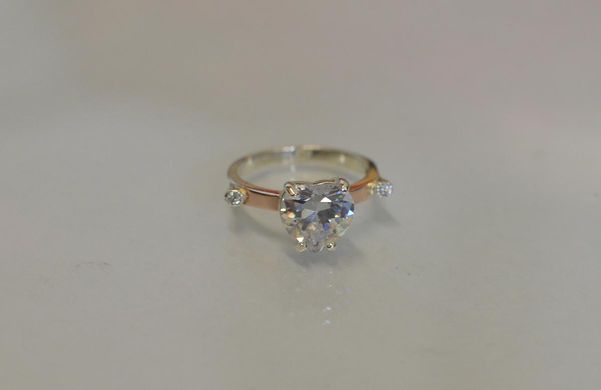 Серебряное кольцо с золотыми напайками 025к 15
