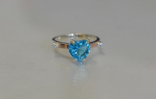Серебряное кольцо с золотыми напайками 025к 15