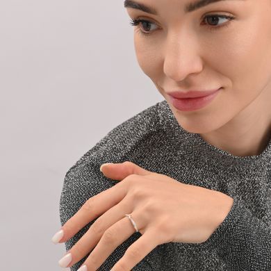 Серебряное кольцо с золотыми вставками 309к 15