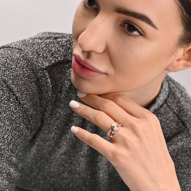 Срібна каблучка з золотими вставками 321к 15
