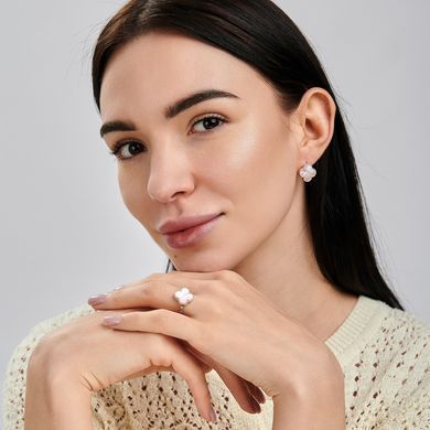 Серебряное кольцо с клевером 295к-3 15