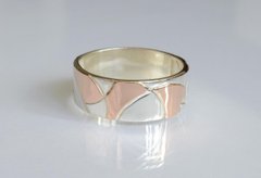 Обручальное кольцо из серебра с золотом Обр35 23