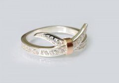 Серебряное кольцо с пластинами золота 186к 22